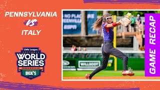 Game Highlights Pennsylvania vs Italy  Little League Softball World Series [upl. by Karee]