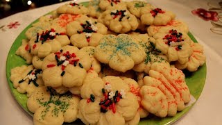 Christmas Spritz Cookies  Holiday Recipes [upl. by Vieva]