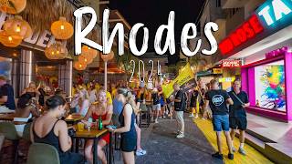 Rhodes Greece beach sunset old town nightlife walking tour 4k vlog Rodos Greece 2024 [upl. by Erica]