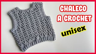 APRENDE como tejer un Chaleco para NIÑOS Y NIÑAS  muy fácil crochet vest  colete de crochê [upl. by Camala45]