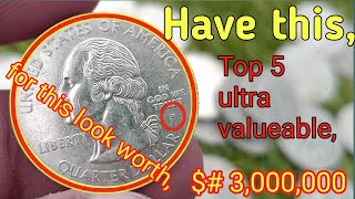 Top 5 most ultra rare valueable state quarter dollar to look for your pocket all worth 1 or more [upl. by Yebot329]