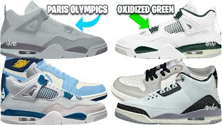 AIR JORDAN 4 PARIS OLYMPICS AJ 4 OXIDIZED GREEN AJ 4 MILITARY BLUE AJ 1 LOW BARONS  MORE [upl. by Enilec]