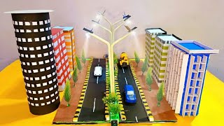 Street light working model for science project exhibition  Solar city project  Smart city model [upl. by Atniuqal611]