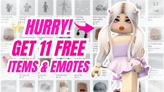 GET 11 NEW ROBLOX FREE ITEMS AND EMOTES 😍🎉 [upl. by Salohcim927]