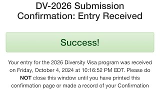 DV Lottery 2026 [upl. by Cleres607]