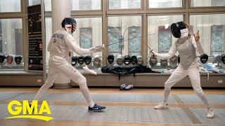 GMA tries fencing at 2024 Summer Games [upl. by Akirat]