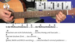 In der Weihnachtsbäckerei  Rolf Zuckowski Akkorde amp Text für Gitarre zum Mitspielen [upl. by Rehtnug]