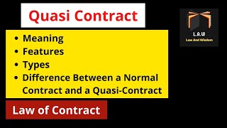 Quasi Contract  Types of Quasi ContractQuasi Contract in UrduHindi [upl. by Otsirave221]