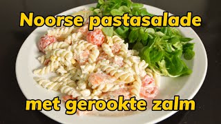 Noorse pastasalade met gerookte zalm  Kookavonturiers  Recept [upl. by Gael]