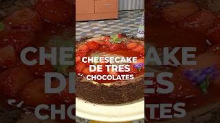 RECETA CHEESECAKE DE TRES CHOCOLATES cake cheesecake chocolate [upl. by Gulgee]