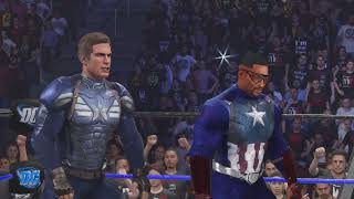 Captain America and Falcon VS Cybog and Robin  Tag Team Championship  Super Powered Wrestling [upl. by Notsur]