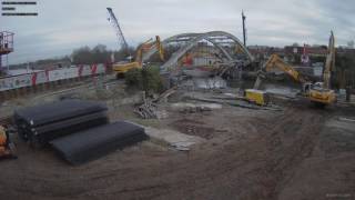 Timelapse afbraak brug Wervik [upl. by Arehc]