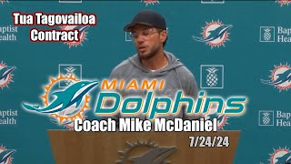 Coach Mike McDaniel Condensed Interview on Tua Tagovailoa Contract Miami Dolphins Football amp IMO [upl. by Rufe]