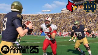 Louisville Football CFB25 Preview Game 4 at Notre Dame [upl. by Goldston]