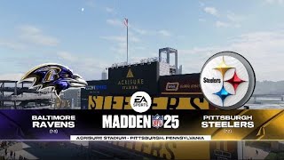 Steelers vs Ravens  NFL Week 11 Simulation  CPU vs CPU  Madden 25 [upl. by Roskes]