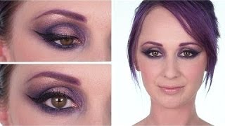 Purple Look Maquillage violet et Eye liner oeil de biche [upl. by Allesiram]