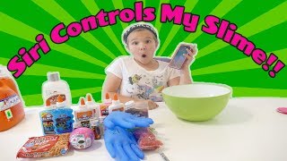 Siri Controls My Slime Ingredients Challenge Siri Picks My Slime Ingredients [upl. by Sucitivel641]