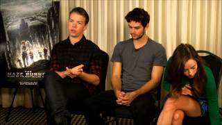 Interview with Will Poulter Dylan OBrien and Kaya Scodelario from The Maze Runner [upl. by Akeemat171]