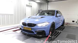 BMW M3 F80 Straight Pipe On The Dyno Stock ECU 700NM [upl. by Debee]