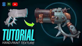 HAND PAINTED GUN IN SUBSTANCE PAINTER BATTLE CHASERS  Tutorial [upl. by Oiruam886]