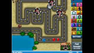 Bloons Tower Defense 4 Walkthrough  Track 1 Hard No Lives Lost Died on Wave 79 [upl. by Ardena]