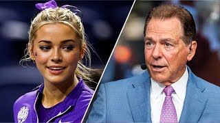 LSU’s Livvy Dunne shades Nick Saban over Vanderbilt comments during ‘College GameDay’ appearance [upl. by Axe]