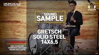 SOUND SAMPLE GRETSCH SOLID STEEL 14X65 by WWWDRUMGARAGECOKR [upl. by Ayifas410]