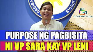 DAHILAN NG PAGBISITA NI VP SARA DUTERTE KAY VP LENI ROBREDO [upl. by Mather]