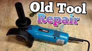 Repairing a very Old Makita N910 grinder in need of a clean and fix [upl. by Yordan]