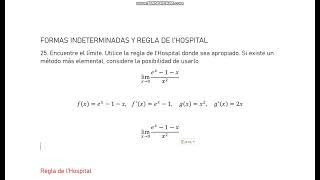 25 Encuentre el límite Utilice la regla de l’Hospital limx→0⁡ex1xx2 [upl. by Blunk]