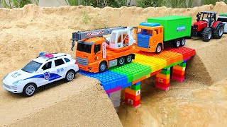 Bridge Blocks Toys Construction Vehicles Road Roller Bulldozer Dump Truck Toys  Coco Car Toys [upl. by Jessika65]