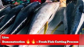 Live Demonstration 🔥🔥  Fresh Fish Cutting Process [upl. by Filipe]