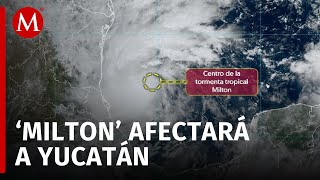 Huracán Milton afecta la península de Yucatán con alerta en municipios [upl. by Attenauq]