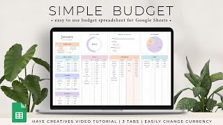 Budget Planner Spreadsheet for Google Sheets [upl. by Ynnaj]