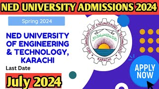 How to apply in Ned University Karachi  Complete online admission form 2024 [upl. by Weeks808]