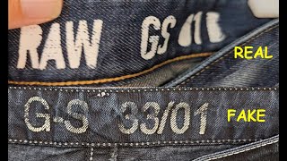 G Star jeans real vs fake How to spot fake G star raw denim [upl. by Merp]