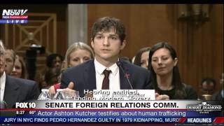 FULL Ashton Kutcher Near TEARS in EMOTIONAL Opening Testimony at Hearing on Human Trafficking FNN [upl. by Arba]