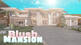 Bloxburg Mansion Blush Modern House  House Build [upl. by Dag359]