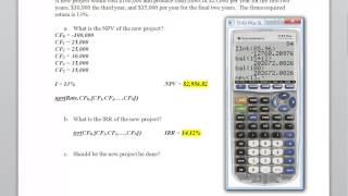 TI 83 NPV IRR [upl. by Fisch]