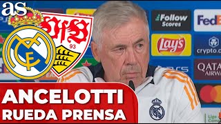 ANCELOTTI RUEDA DE PRENSA  PREVIA REAL MADRID  STUTTGART  CHAMPIONS LEAGUE [upl. by Ching]