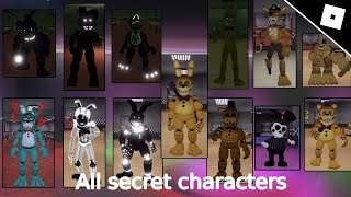 All Secret Characters Showcase  Fredbears Mega Roleplay  Roblox [upl. by Allimak]