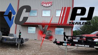 PJ Trailers VS Diamond C Trailers Car Hauler Comparison C5 VS GTF [upl. by Yuri109]