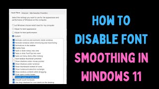 How To Disable Font Smoothing in Windows 11 [upl. by Ialda375]