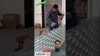 Glass Brick Wall Installation  Stylish amp Modern Design Guide shorts Viralvideo [upl. by Nawtna]