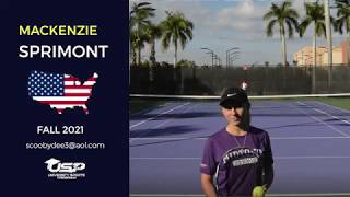 Mackenzie Sprimont  Tennis Recruitment Video  Fall 2021 [upl. by Saihttam733]