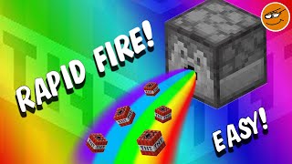 MINECRAFT AUTO RAPIDFIRE DISPENSER REDSTONE TUTORIAL EASY [upl. by Nivag753]