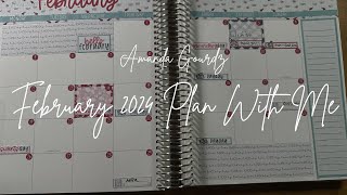 February 2024 Plan With Me  Erin Condren Hourly  PlannerKate [upl. by Ronel]