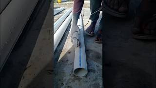 Aligning a water drainage pipe on the roof edgeplumbingpipe roofinstallationsatisfyingshorts [upl. by Wolfgram984]