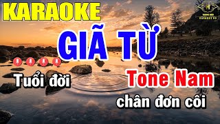 Giã Từ Karaoke Tone Nam Nhạc Sống  Trọng Hiếu [upl. by Atteragram]