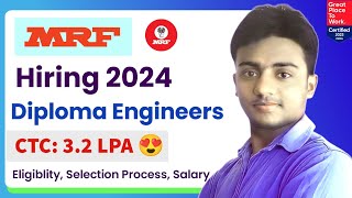 MRF Group is Hiring Diploma Engineers 2024। Freshers। CTC 32 LPA। Job Vacancy 2024। Latest Jobs [upl. by Delaney]